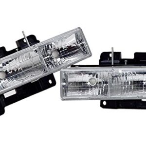 Fleetwood Discovery 1999-2002 RV Motorhome Pair (Left & Right) Diamond Clear Front Headlights with Bulbs