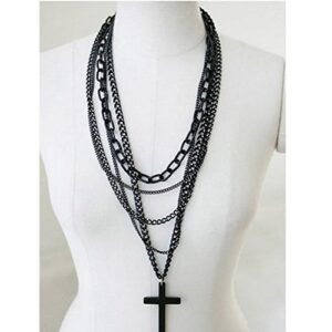 suchada j.shop retro fashion women vintage cross pendant long chain charm necklace girls gift