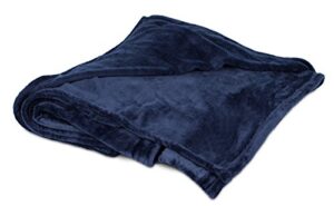 birdrock home internet’s best plush throw blankets - navy (blue) - ultra soft couch blanket - light weight sofa throw - 100% microfiber polyester - easy travel - queen full bed - 90 x 90