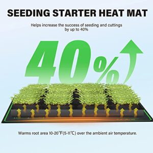 iPower Warm Hydroponic Seedling Heat Mat and Digital Thermostat Combo Set for Seed Germination, 20" x 20" & Control, Black