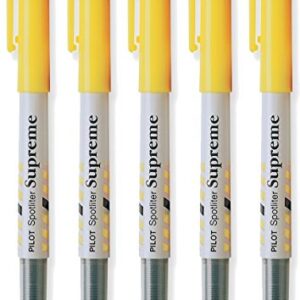 Pilot Spotliter Supreme Fluorescent Highlighters Chisel Tip Yellow 5-PACK(16008)