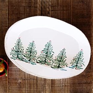 Vietri Lastra Holiday Collection Italian Serveware Sets and Pieces (Small Oval Platter)