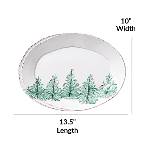 Vietri Lastra Holiday Collection Italian Serveware Sets and Pieces (Small Oval Platter)