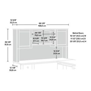 Sauder Harbor View Hutch, Salt Oak finish, Country Rustic, L: 66.14" x W: 12.60" x H: 36.18"