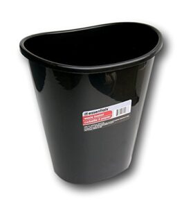 greenbrier essentials black plastic oval wastebasket - 7 qt