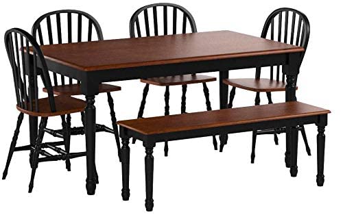 Better Homes and Gardens Autumn Lane 6-Piece Dining Set, Black and Oak by Better Homes