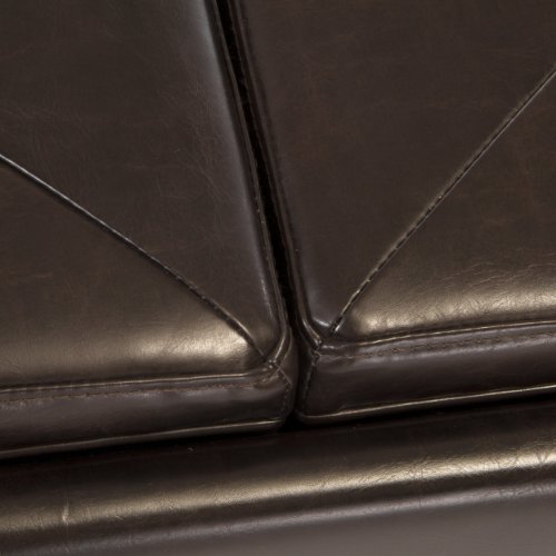 Christopher Knight Home Maxwell Bonded Leather Double Tray Ottoman, Brown