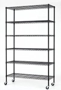 world pride heavy duty black commercial 6 tier shelf adjustable steel wire metal shelving rack
