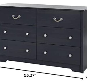 South Shore Aviron 6-Drawer Double Dresser, Blueberry