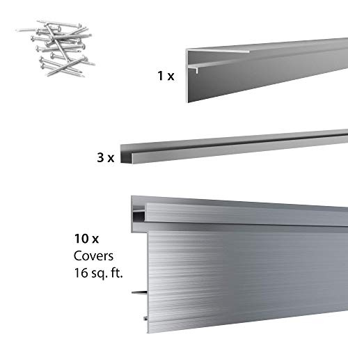 Proslat 88901 Aluminum Slatwall Garage Organize Storage System, 4 x 4', Silver