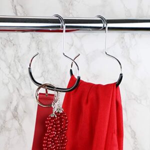 Mawa by Reston Lloyd Accessory Non-Slip Space-Saving Clothes Hanger Hook for Scarves, Style G1, Set of 5, Black