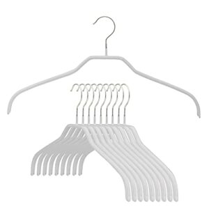 mawa ft reston lloyd silhouette series non-slip space saving clothes hanger for shirts and dresses, style 41/f, set of 10, white, pack of 10, 10 piece (12138)