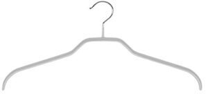mawa reston lloyd non slip space saving wide width clothing hanger, style 45/f, set of 2pcs, silver, set of 2, 2 count (12542m)