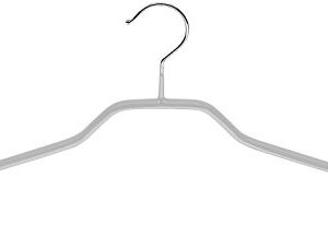 MAWA Reston Lloyd Non Slip Space Saving Wide Width Clothing Hanger, Style 45/F, Set of 2pcs, Silver, Set of 2, 2 Count (12542M)