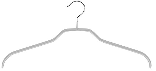 MAWA Reston Lloyd Non Slip Space Saving Wide Width Clothing Hanger, Style 45/F, Set of 2pcs, Silver, Set of 2, 2 Count (12542M)