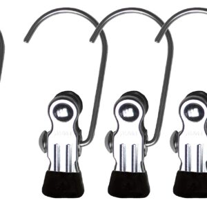 Mawa by Reston Lloyd Accessory Portable Non-Slip Semi Round Single Hook Hanging Clothes Pins/Clips for Laundry or Travel, Style K/1, Set of 5, Black
