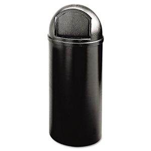 rubbermaid commercial 816088bk marshal classic container, round, polyethylene, 15gal, black