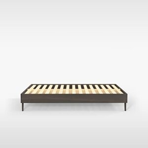 eLuxurySupply Wood Bed Frame | Made with 100% New Zealand Pine | Solid Mattress Platform Foundation Pressed Pine Slats | Easy Assembly | Califonia King - Grey Barn Wood