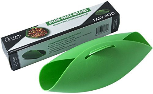 Microwave Vegetable Steamer | Omelet Maker | Fish Poacher | Oven Roaster | Cloche Bread Baker | BPA Free Microwave Cooking | Easy Pod by Cestari Kitchen (Original Easy Pod, Jade Green)