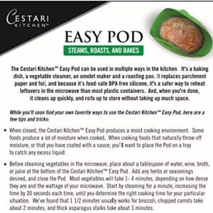 Microwave Vegetable Steamer | Omelet Maker | Fish Poacher | Oven Roaster | Cloche Bread Baker | BPA Free Microwave Cooking | Easy Pod by Cestari Kitchen (Original Easy Pod, Jade Green)