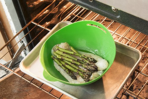 Microwave Vegetable Steamer | Omelet Maker | Fish Poacher | Oven Roaster | Cloche Bread Baker | BPA Free Microwave Cooking | Easy Pod by Cestari Kitchen (Original Easy Pod, Jade Green)