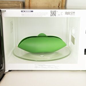 Microwave Vegetable Steamer | Omelet Maker | Fish Poacher | Oven Roaster | Cloche Bread Baker | BPA Free Microwave Cooking | Easy Pod by Cestari Kitchen (Original Easy Pod, Jade Green)