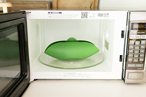 Microwave Vegetable Steamer | Omelet Maker | Fish Poacher | Oven Roaster | Cloche Bread Baker | BPA Free Microwave Cooking | Easy Pod by Cestari Kitchen (Original Easy Pod, Jade Green)