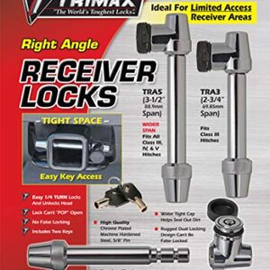 Trimax TRA5 Silver Premium Limited Access Right Angle Receiver Lock (5/8" Dia, 3-1/2" Span)