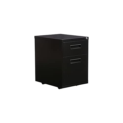 Alera ALEPABFBL Two-Drawer 14.96 in. x 19.29 in. x 21.65 in. Metal Pedestal File Cabinet - Black