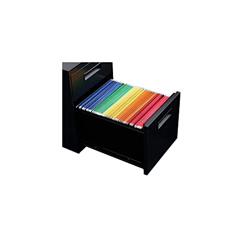 Alera ALEPABFBL Two-Drawer 14.96 in. x 19.29 in. x 21.65 in. Metal Pedestal File Cabinet - Black