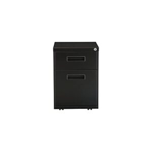 Alera ALEPABFBL Two-Drawer 14.96 in. x 19.29 in. x 21.65 in. Metal Pedestal File Cabinet - Black