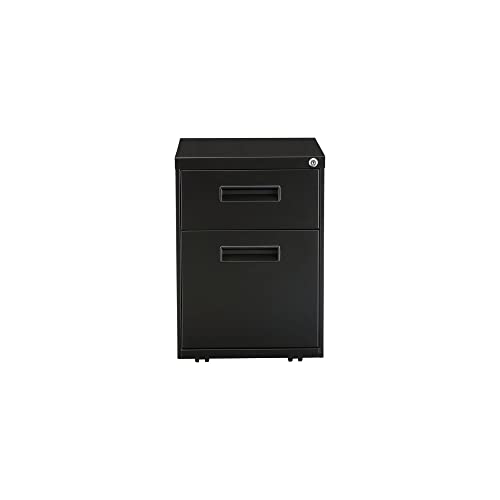 Alera ALEPABFBL Two-Drawer 14.96 in. x 19.29 in. x 21.65 in. Metal Pedestal File Cabinet - Black