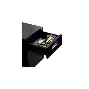 Alera ALEPABFBL Two-Drawer 14.96 in. x 19.29 in. x 21.65 in. Metal Pedestal File Cabinet - Black