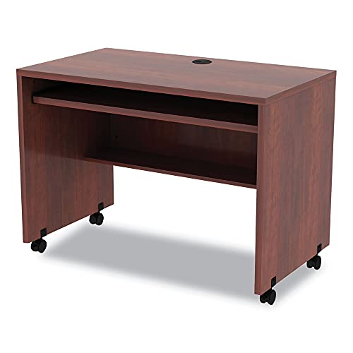 Alera ALEVA204224MC Valencia Series 41.38 in. x 23.63 in. x 30 in. Mobile Workstation Desk - Medium Cherry