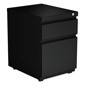 alera file pedestal with full-length pull, left or right, 2-drawers: box/file, legal/letter, black, 14.96" x 19.29" x 21.65"