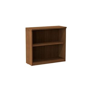 alera aleva633032wa valencia series 31-3/4 in. x 14 in. x 29-1/2 in. two-shelf bookcase - modern walnut