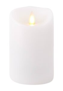 liown flameless candle: unscented moving flame candle with timer (4" white)