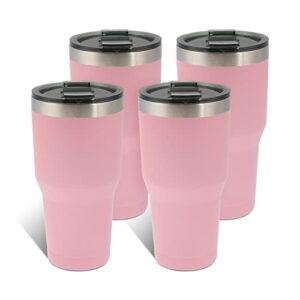 ozark trail stainless steel 4 pack 30 ounce double wall vacuum sealed rambler tumbler, powder coated, 803-128-4pk
