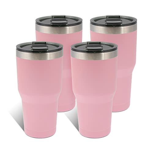 OZARK TRAIL stainless steel 4 Pack 30 Ounce Double Wall Vacuum Sealed Rambler Tumbler, Powder Coated, 803-128-4PK