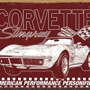 Desperate Enterprises Corvette - 69 StingRay Tin Sign - Nostalgic Vintage Metal Wall Decor - Made in USA