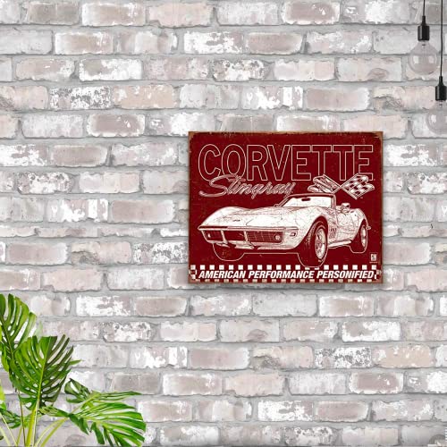 Desperate Enterprises Corvette - 69 StingRay Tin Sign - Nostalgic Vintage Metal Wall Decor - Made in USA
