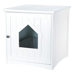 trixie litter box enclosure, hidden kitty litter box cabinet, furniture style, white,(19.84 lbs)