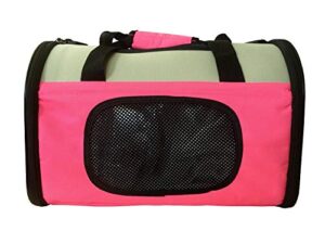 reelok portable soft sided airline approved dog carrier pet travel bag pet home comfortable pink carrier for cats, puppies and small animals
