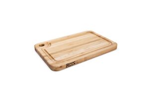 john boos block mpl1812125-fh-grv prestige maple wood edge grain reversible cutting board with juice groove, 18 inches x 12 inches x 1.25 inches