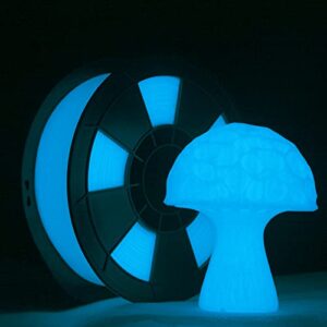 ziro pla glow filament 1.75mm,3d printer filament pla pro 1.75mm glow in the dark color 1kg(2.2lbs),dimensional accuracy +/- 0.03mm,gid blue