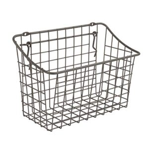 spectrum diversified 10" x 5" x 7" pegboard & wall mount basket, 10"l x 7"w, industrial gray