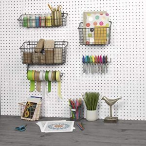 Spectrum Diversified 10" x 5" x 7" Pegboard & Wall Mount Basket, 10"L x 7"W, Industrial Gray