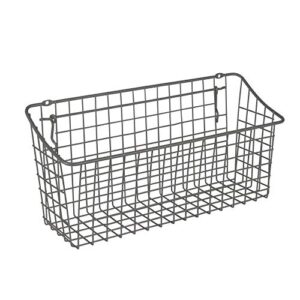 spectrum pegboard & wall mount wire basket extra large (industrial gray) - storage & organizer for garage, tools, shed, home, work bench, crafts, & more