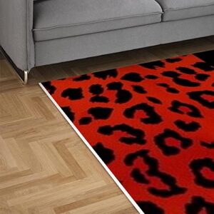 CafePress Red Leopard and Zebra Animal Print 5'X7'Area Rug Decorative Area Rug, 7'x5' Throw Rug