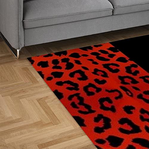 CafePress Red Leopard and Zebra Animal Print 5'X7'Area Rug Decorative Area Rug, 7'x5' Throw Rug